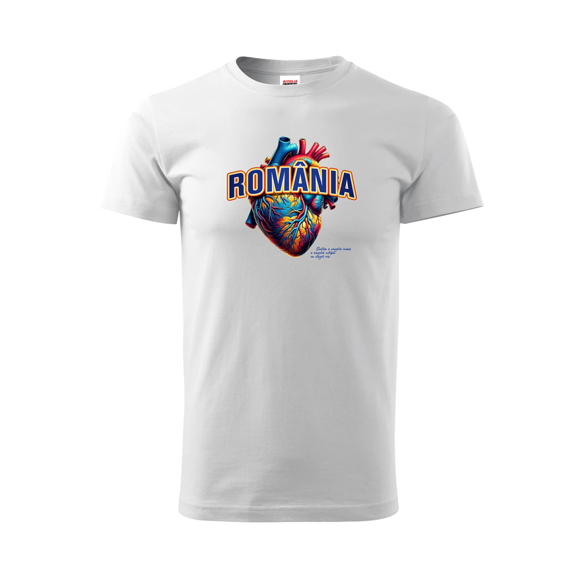 Tricou ROMÂNIA Inimă Alb