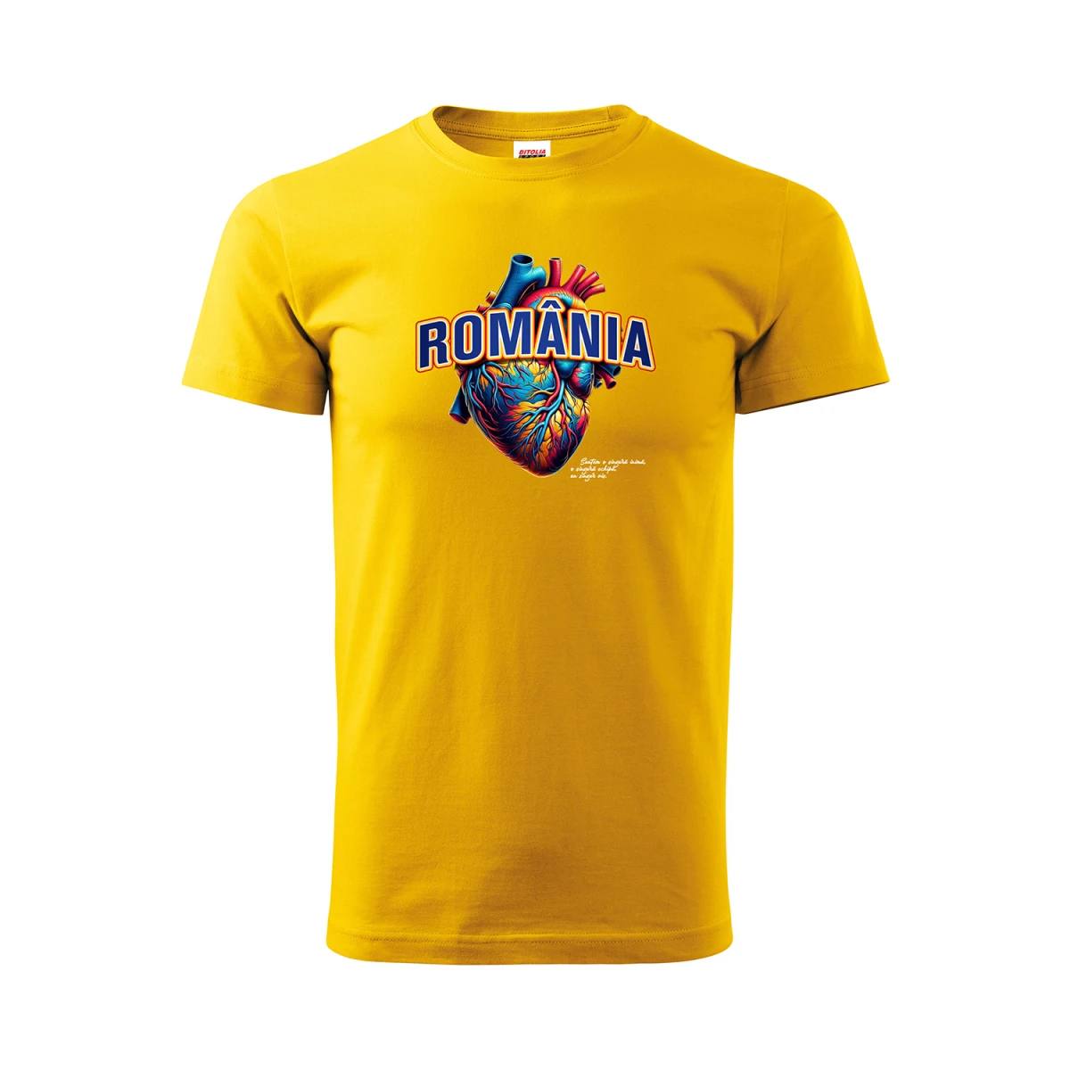 Tricou ROMÂNIA Inimă Galben