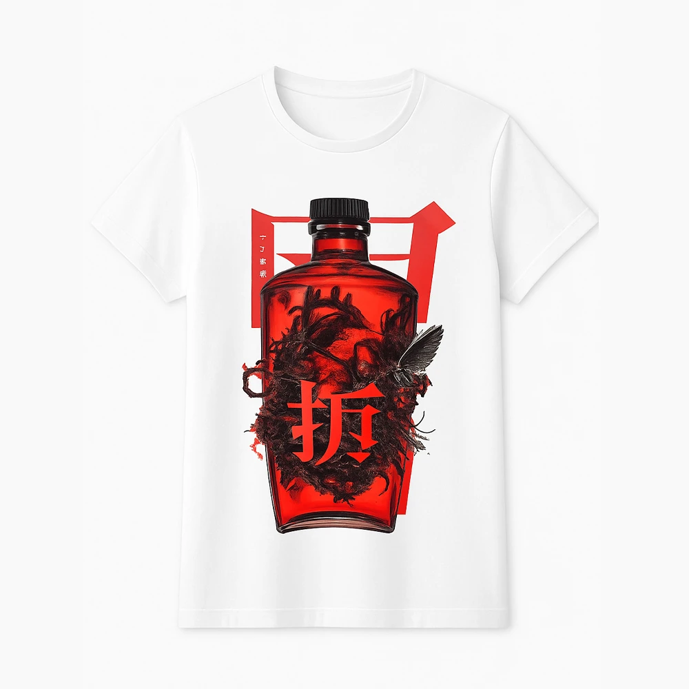 Tricou ALB CU PRINT DTF